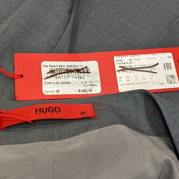 Brand New Hugo Boss The Pencil Skirt High-Waisted Wool Size 8 in Grey - Picture 8 of 13